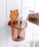 Bear Toothbrush Holder Cup Wall Mounted