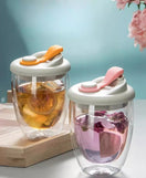 Double Wall Glass Mug With Lid