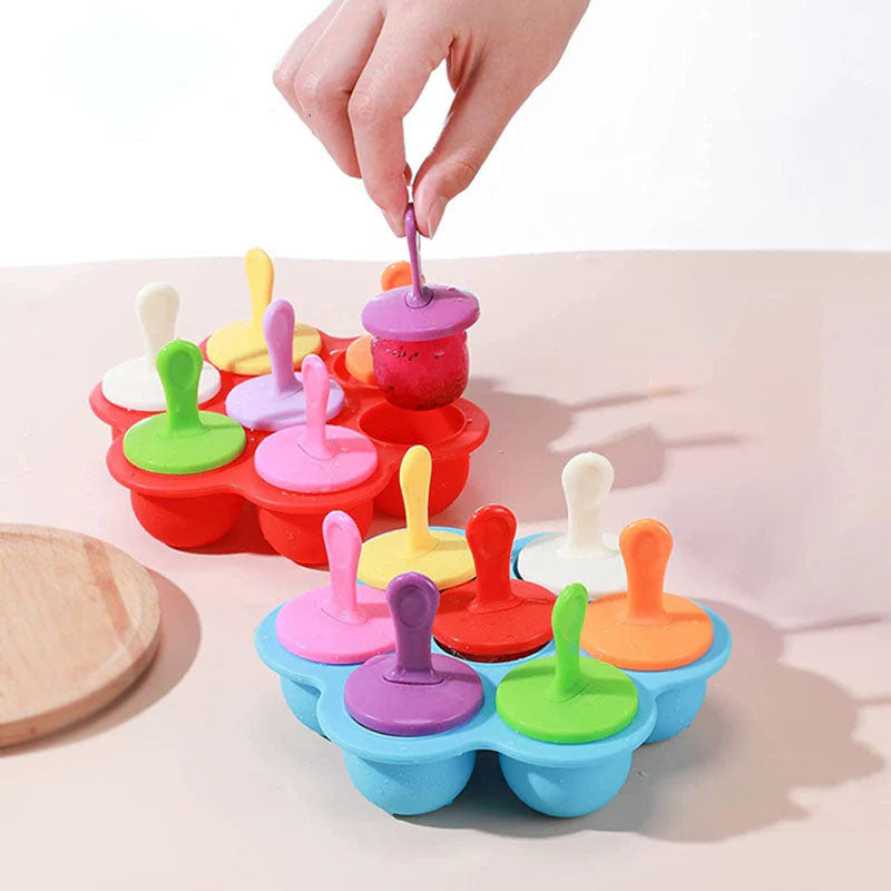 Silicone Ice Cream Popsicle Mold 7 Holes