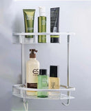 2 Layer Aluminium Steel Corner Bathroom Shelf