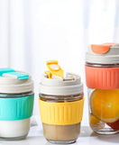 Dual Drink Glass Cup With Straw