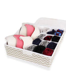 Undergarments White Stripes Organizer Box With Lid