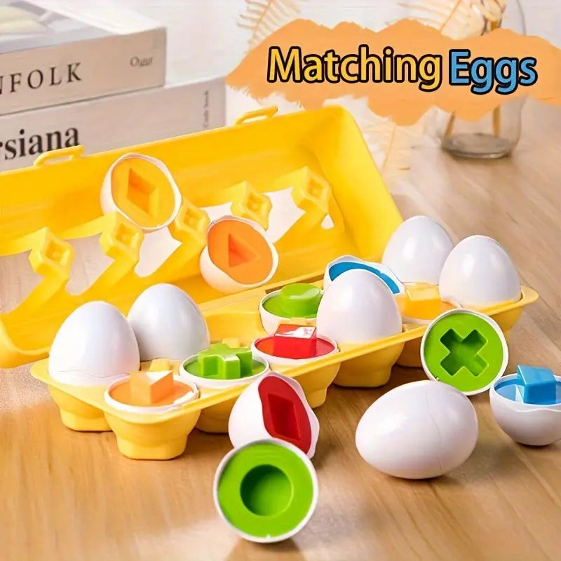 Educational Matching Eggs 3D Puzzle Game 12Pcs