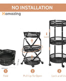 3-Tier Foldable Storage Trolley Rack