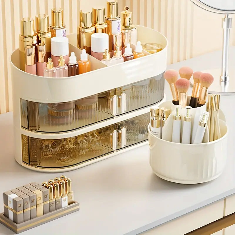 3 Layer Cosmetic Storage Organizer With Drawer