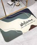 Floral Bath Mat Water Absorbent Non-Slip-D