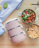 3 Layer Insulated Lunch Box Stainless Steel