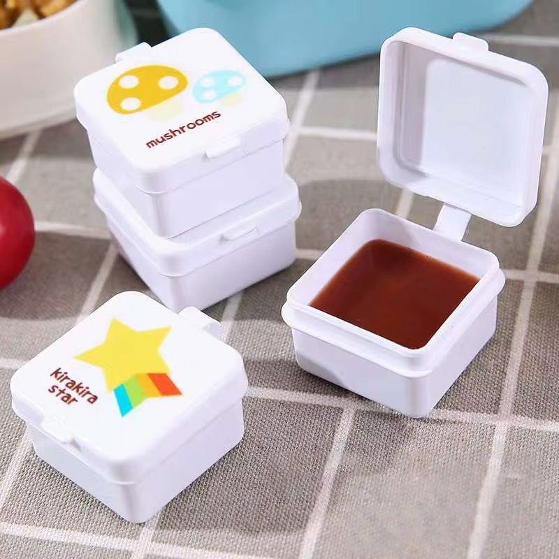 4Pcs Mini Square Condiment Sauce Box