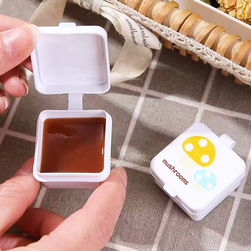 4Pcs Mini Square Condiment Sauce Box