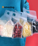 4Pcs Transparent Food Storage Bags With Handle