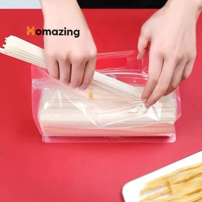 4Pcs Transparent Food Storage Bags With Handle