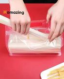 4Pcs Transparent Food Storage Bags With Handle