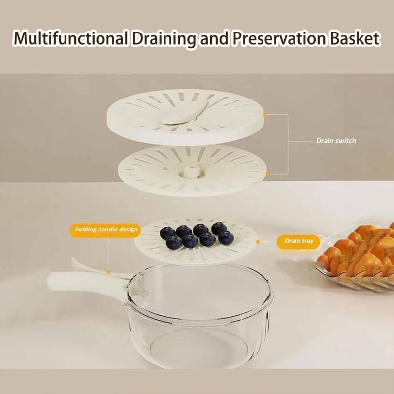 2 In 1 Foldable Strainer Bowl With Handle