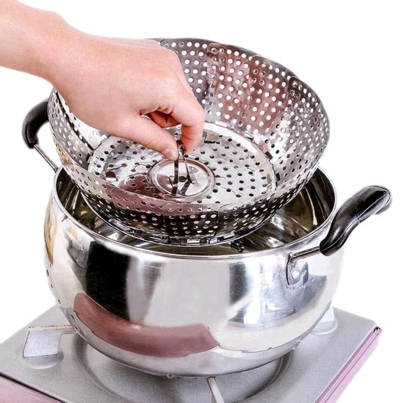 Folding Mesh Steamer Basket Steel