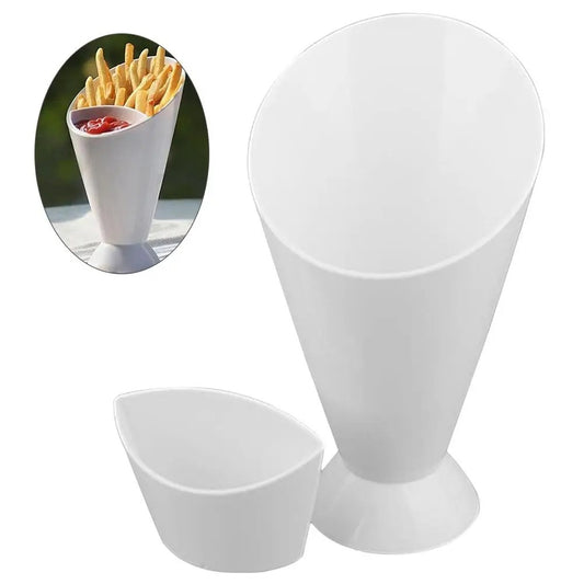 French Fries Dip Cone Cup With Sauce Holder