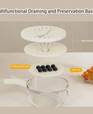 2 In 1 Foldable Strainer Bowl With Handle
