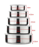 5Pcs Steel Bowls Set With Lids