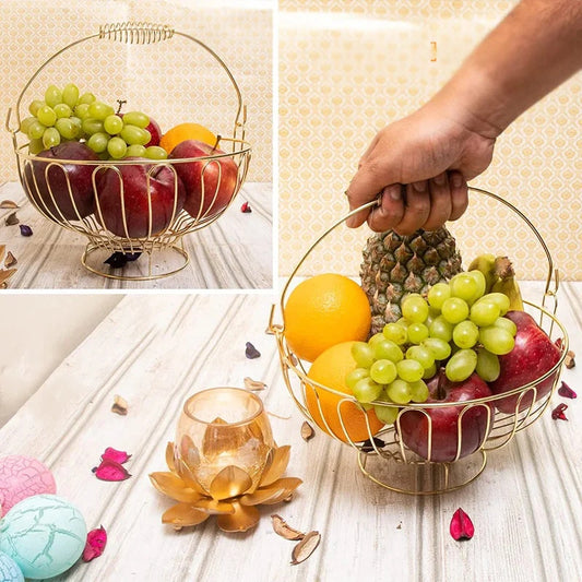 Fruit Basket Round Gold