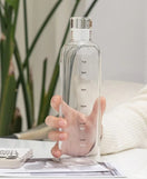 Glass Water Bottle With Time Marker