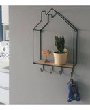 Hut Style Wall Shelf With Hooks-A