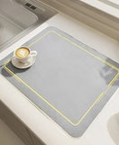 Anti-Slip Dish Drying/Dining Table Mat-Water Absorbent-(Design-F)