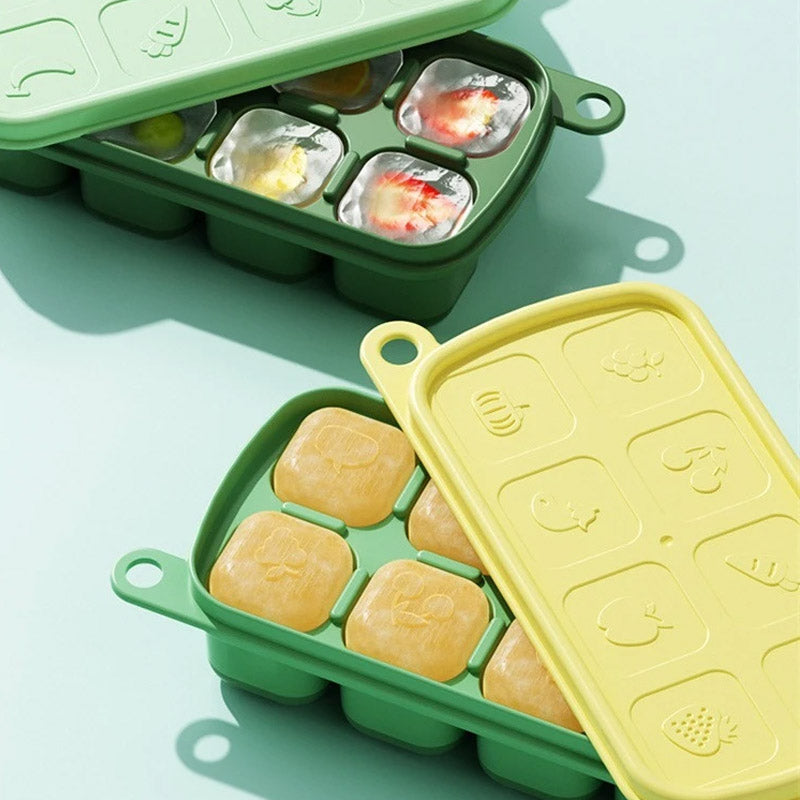Silicone Ice Cube Mold Tray With Lid