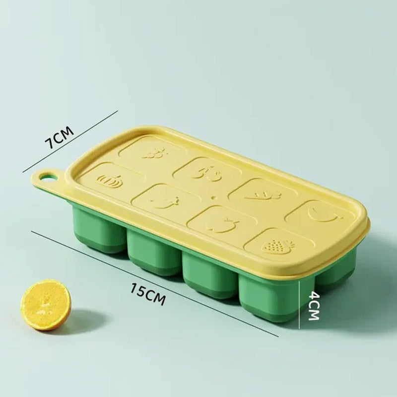 Silicone Ice Cube Mold Tray With Lid