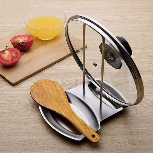 Lid And Spoon Stand Holder Stainless Steel