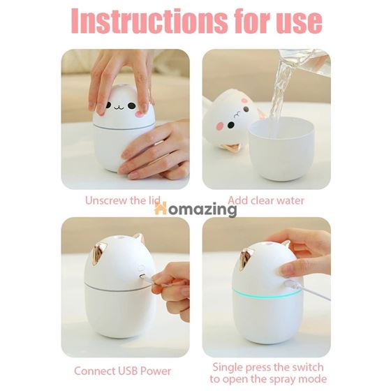 Cute Air Humidifier With Night Light