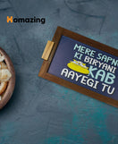 Sapno Ki Biryani Funky Art Tray-Wooden