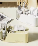 Multifunctional Rotating Pen Holder With Tissue Box