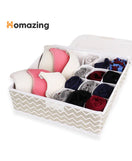 Undergarments White Stripes Organizer Box With Lid