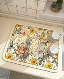 Anti-Slip Dish Drying/Dining Table Mat-Water Absorbent-(Design-I)