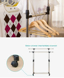 Double Pole Cloth Rail with Wheels