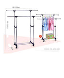 Double Pole Cloth Rail with Wheels