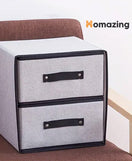 2 Drawer Fabric Storage Box Organizer