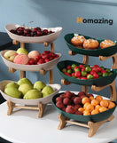 3 Tiers Fruit Plates With Wooden Stand