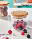 Glass Storage Jar With Bamboo Lid -320ML