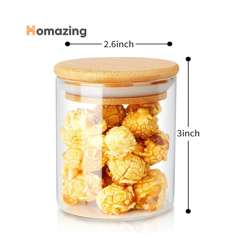 Glass Storage Jar With Bamboo Lid -320ML