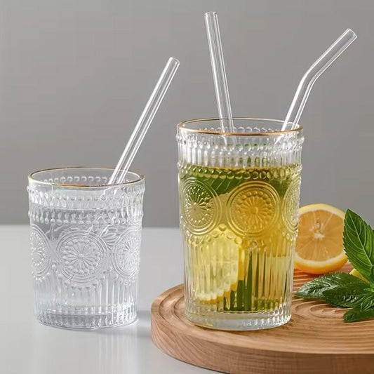 5 PCs Drinking Glass Straws With Brush