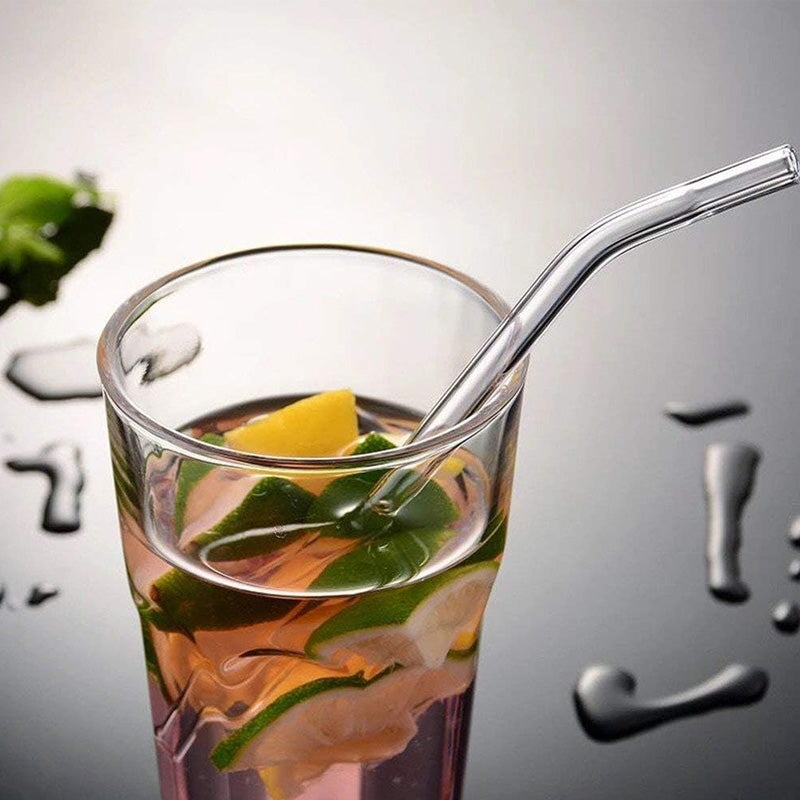 5 PCs Drinking Glass Straws With Brush