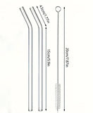 5 PCs Drinking Glass Straws With Brush