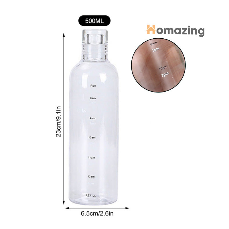 Glass Water Bottle With Time Marker