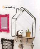 Hut Style Wall Shelf With Hooks-A