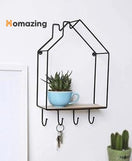 Hut Style Wall Shelf With Hooks-A