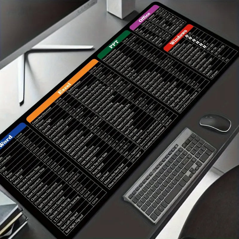 Non-Slip Keyboard Pad With Office Software Shortcuts Pattern