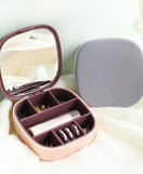 Mini Portable Cosmetic & Jewelry Organizer With Mirror