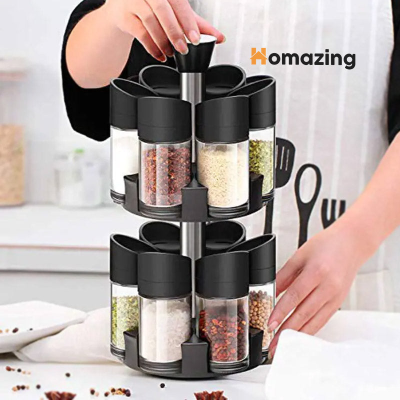 Condiment Spice Jars Revolving Base