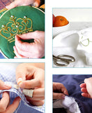 12Pcs Threading Needles With Wood Case