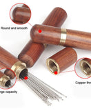 12Pcs Threading Needles With Wood Case